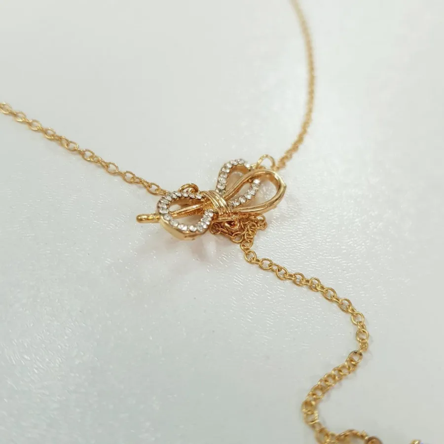 گردنبند مجلسی طلایی آویز