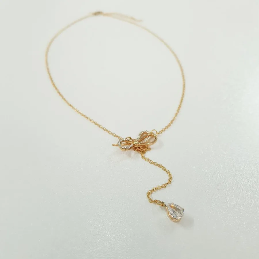 گردنبند مجلسی طلایی آویز