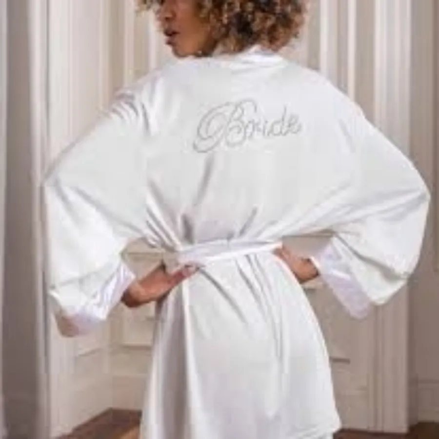 روبدوشامبر ساتن سفید عروس