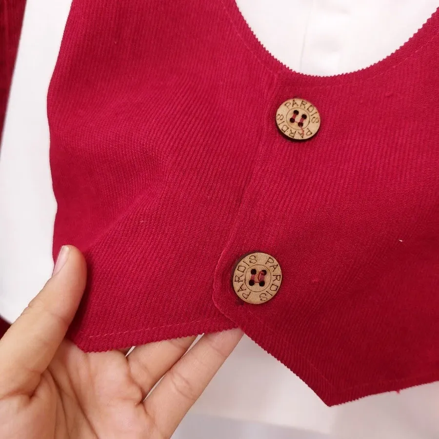 بلوز طرح جلیقه و شلوار مخ