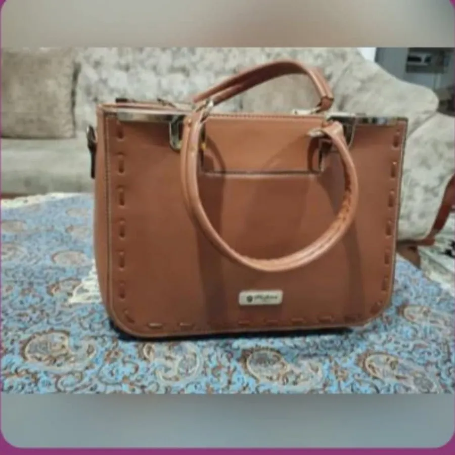 کیف چرم عسلی مجلسی