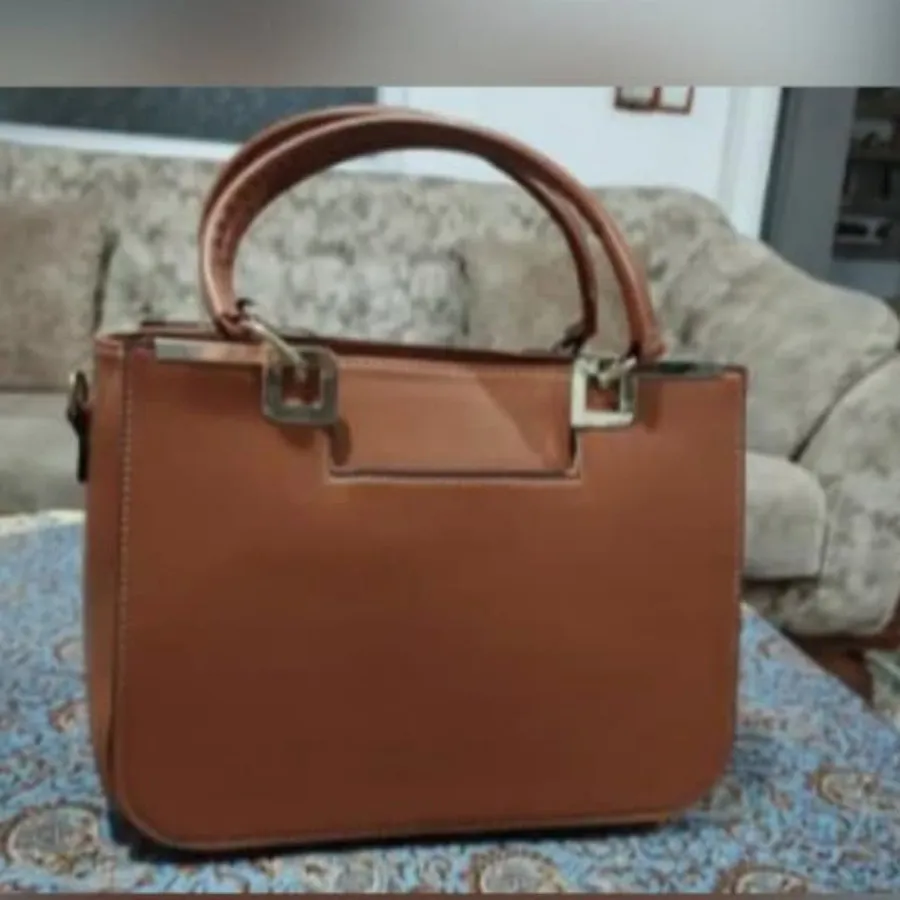 کیف چرم عسلی مجلسی