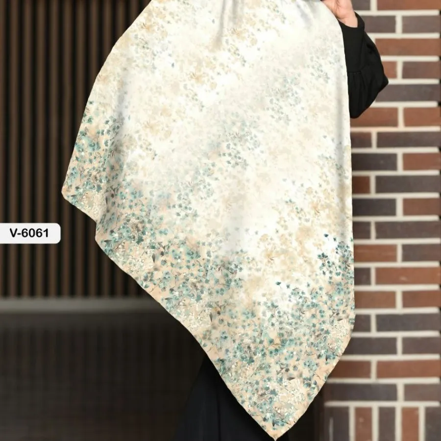 ⚜️روسری شکوفه فیروزه ای