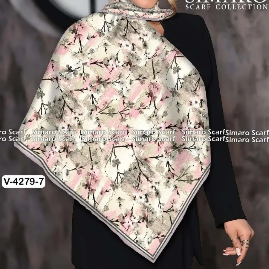 ⚜️روسری شکوفه صورتی