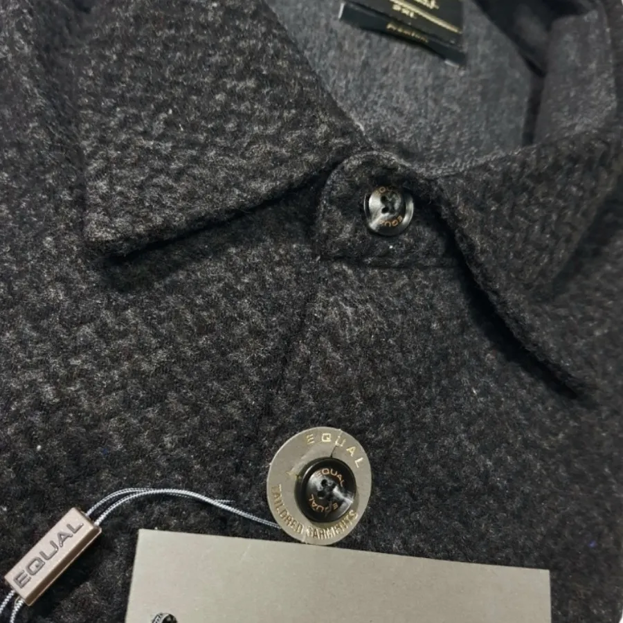 پیراهن پشمی دو جیب زغالی