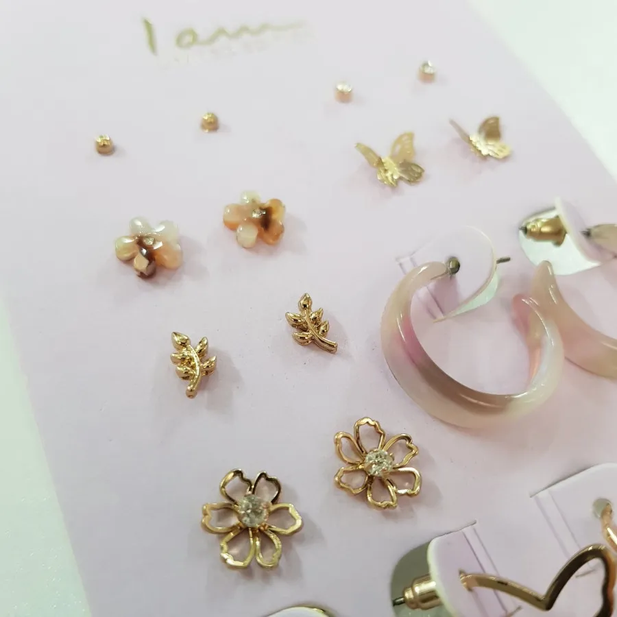 پک 9 جفتی گوشواره طلایی