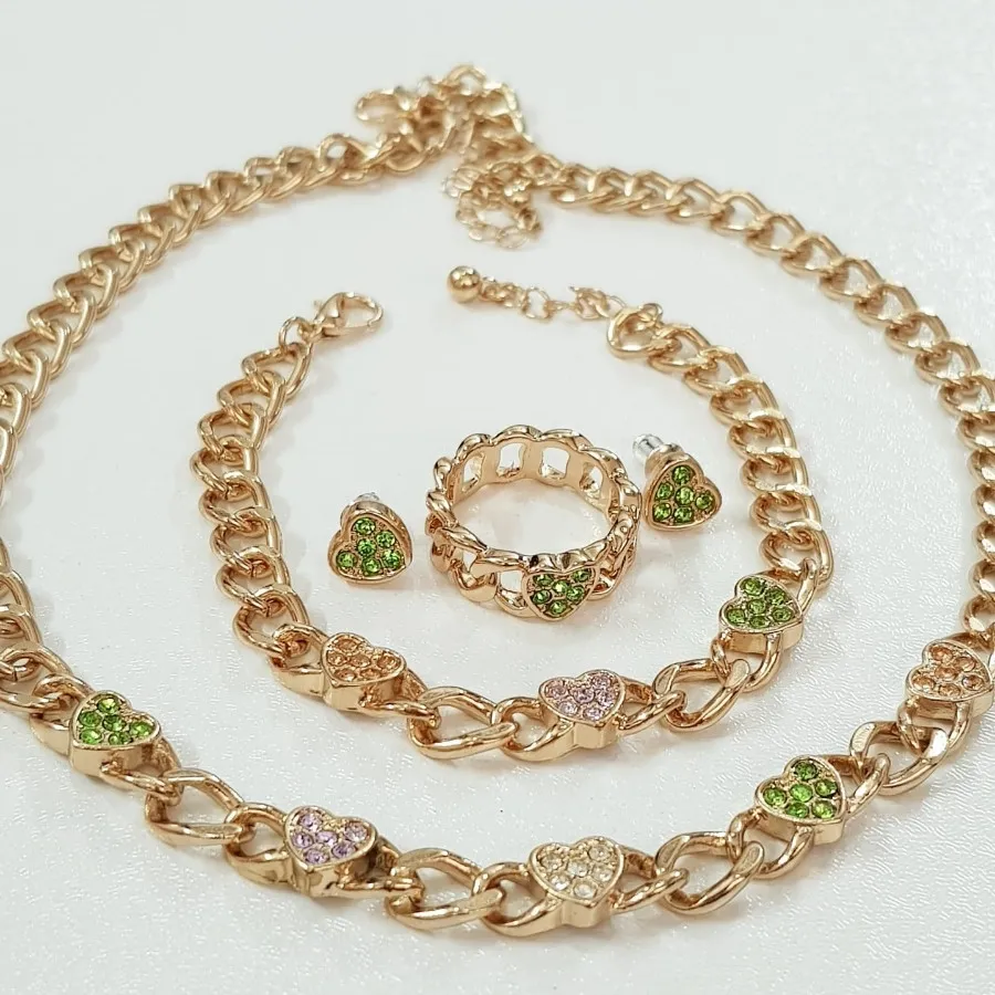 ست کامل کارتیه طلایی قلبی