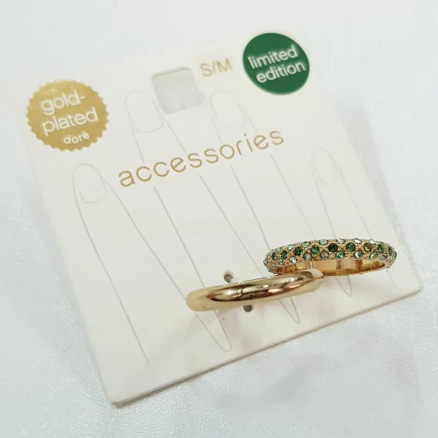 انگشتر روکش طلا نگین سبز