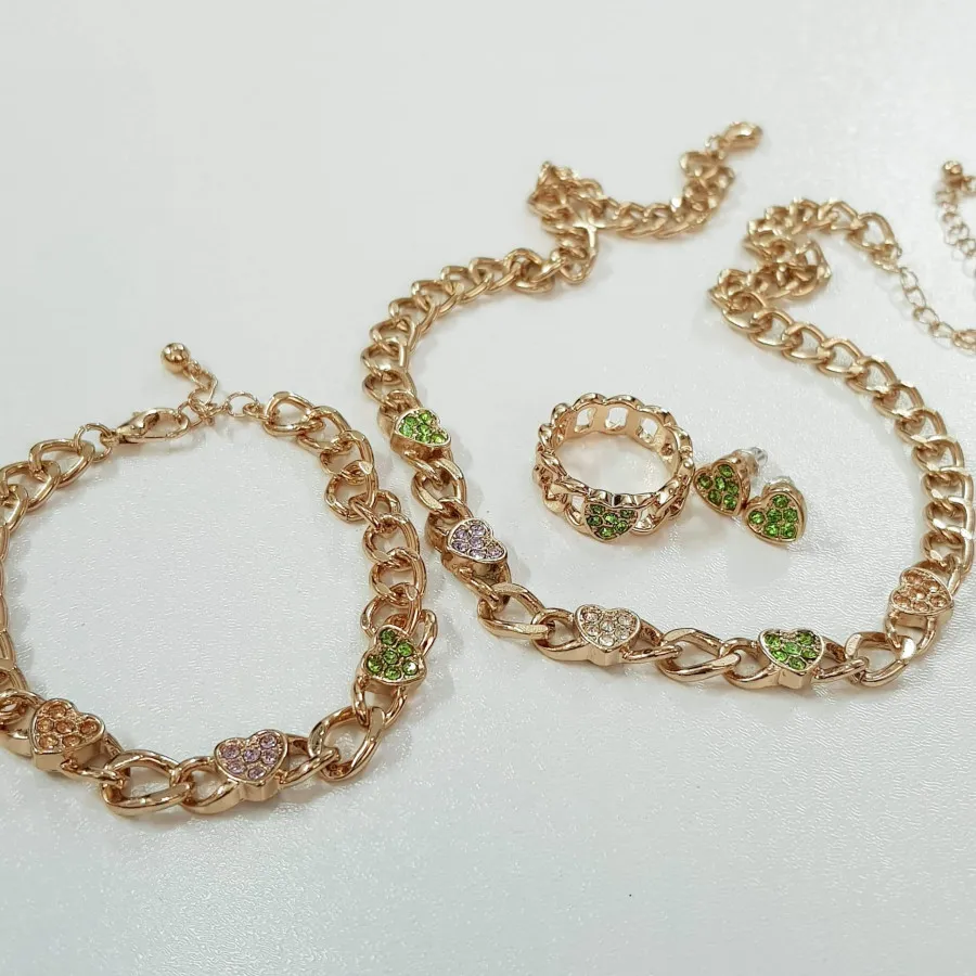 ست کارتیه طلایی نگین دار