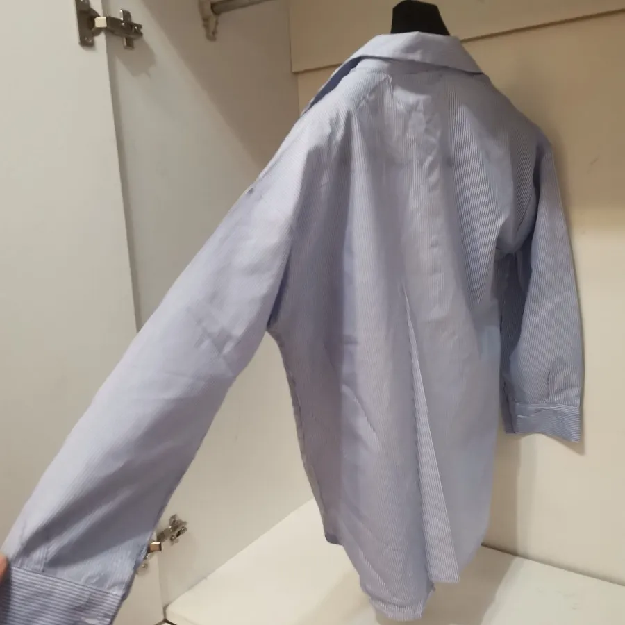 شومیز آبی راه راه بدون جی