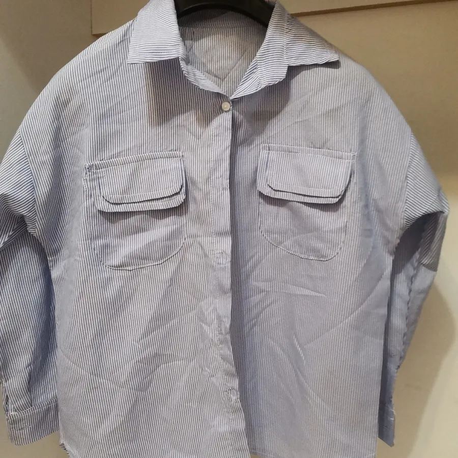 شومیز آبی جیبدارراه راه