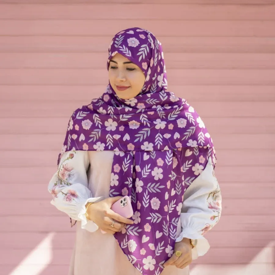 روسری نخی بنفش