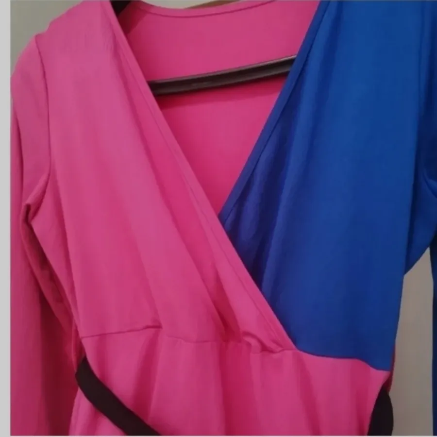 لباس مجلسی دورنگ آبی سرخا