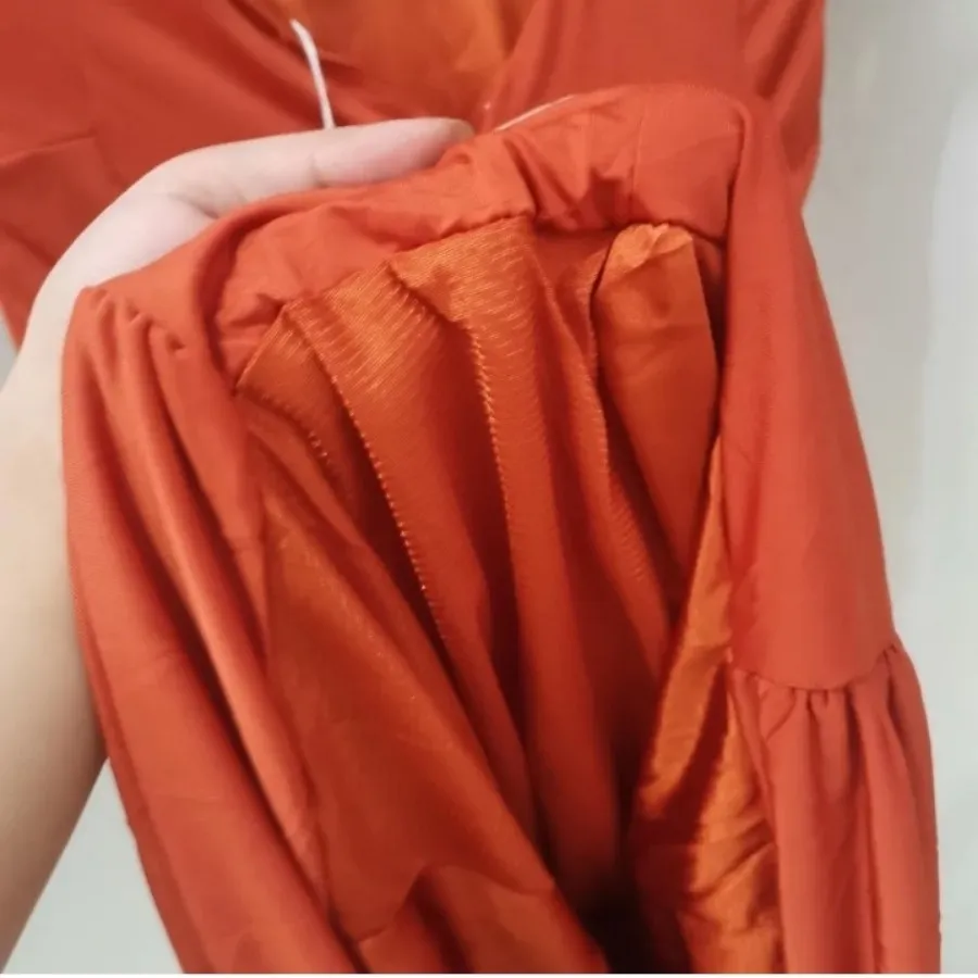 لباس نارنجی ریون بغل چینی