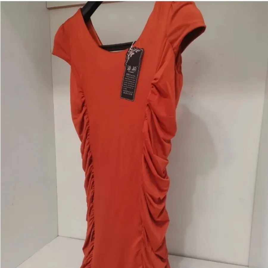 لباس نارنجی ریون بغل چینی