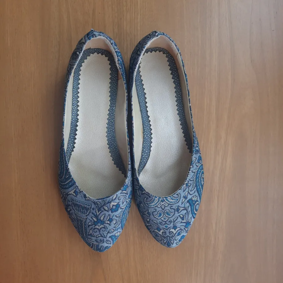 کفش روفرشی آبی ترمه یزد