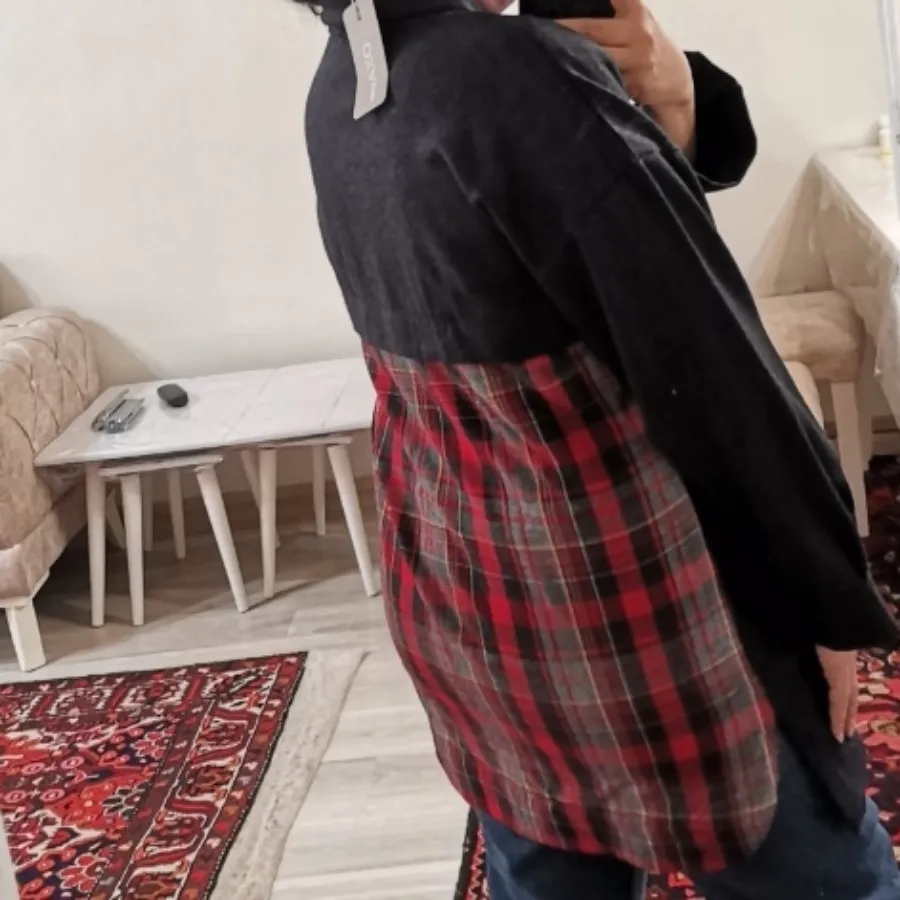 پالتو قرمز مشکی 4خانه ای