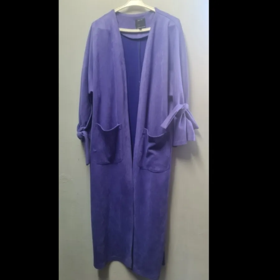 مانتو مخمل بنفش آبی