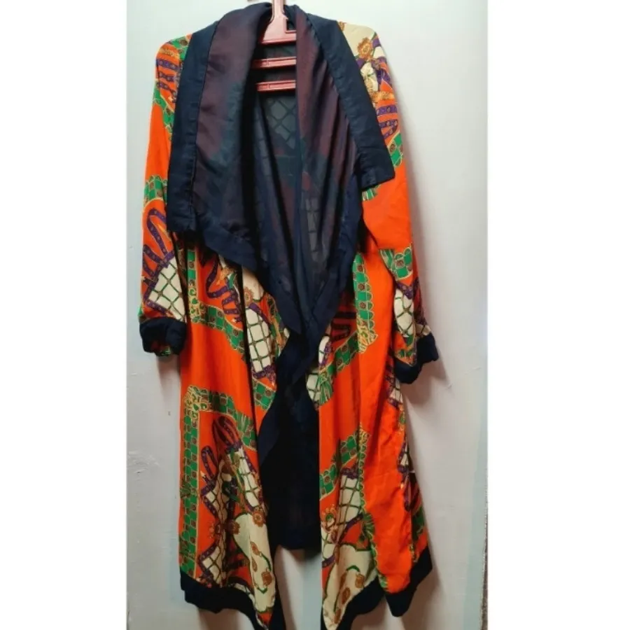 مانتو حریر مزونی دو رو