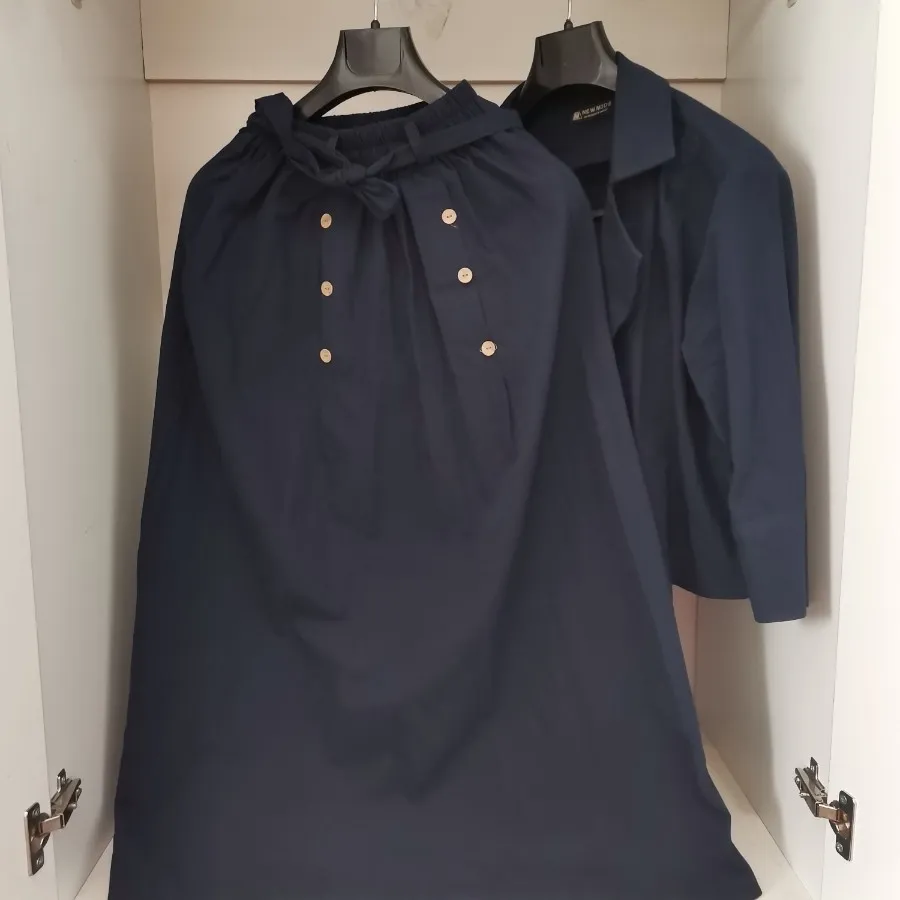 کت دامن کتان سرمه ای فری