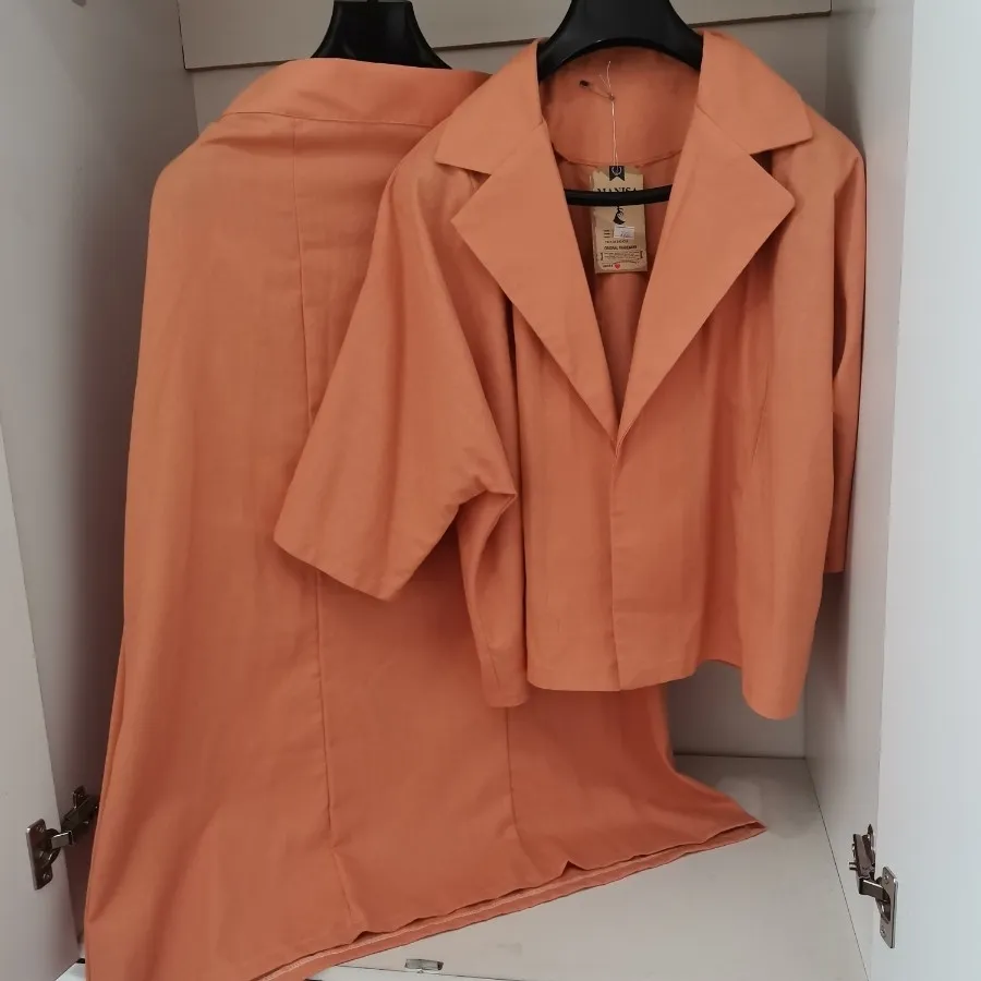 ست دوتکه کت دامن آجری