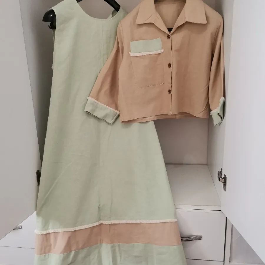 ست سارافون وکت کرم سبز نو