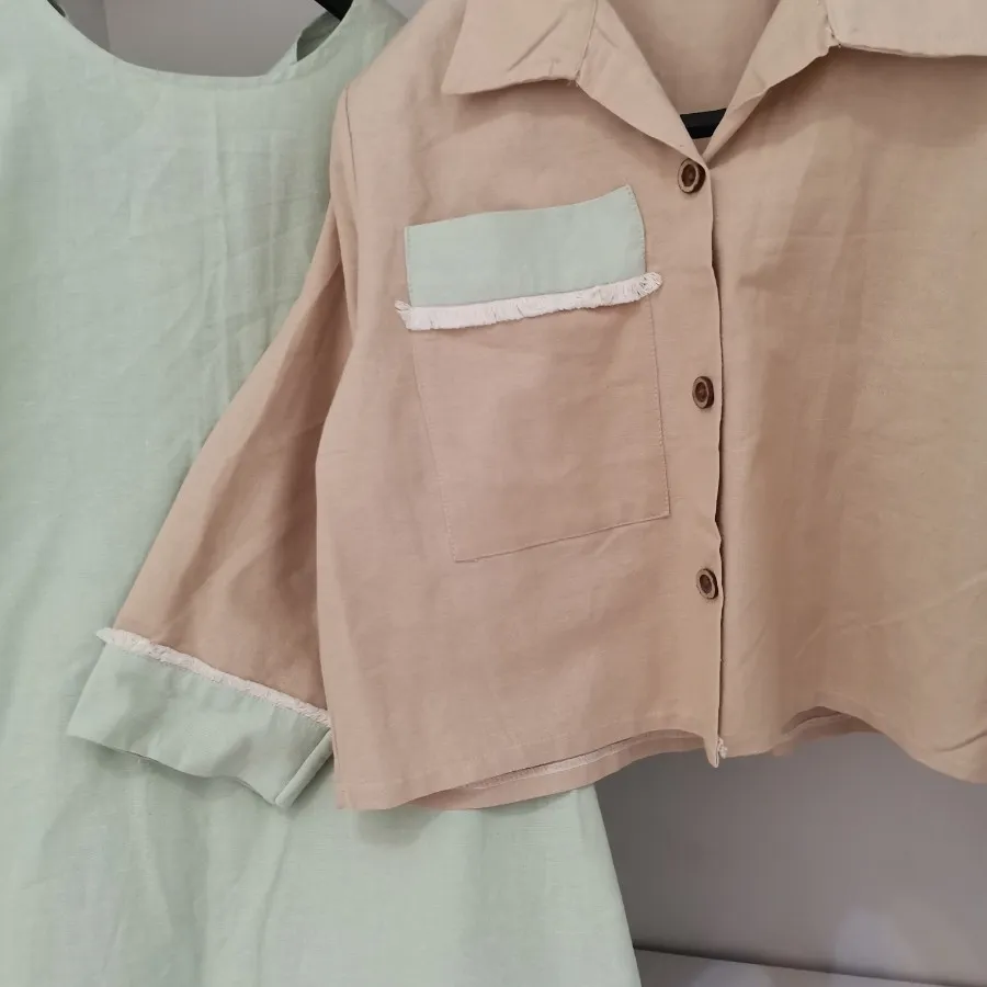 ست سارافون وکت کرم سبز نو