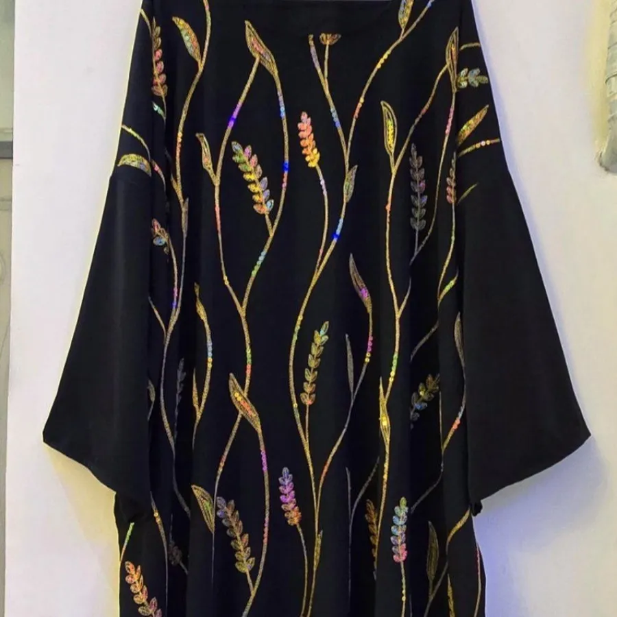 مانتو عبایی گل گندمی