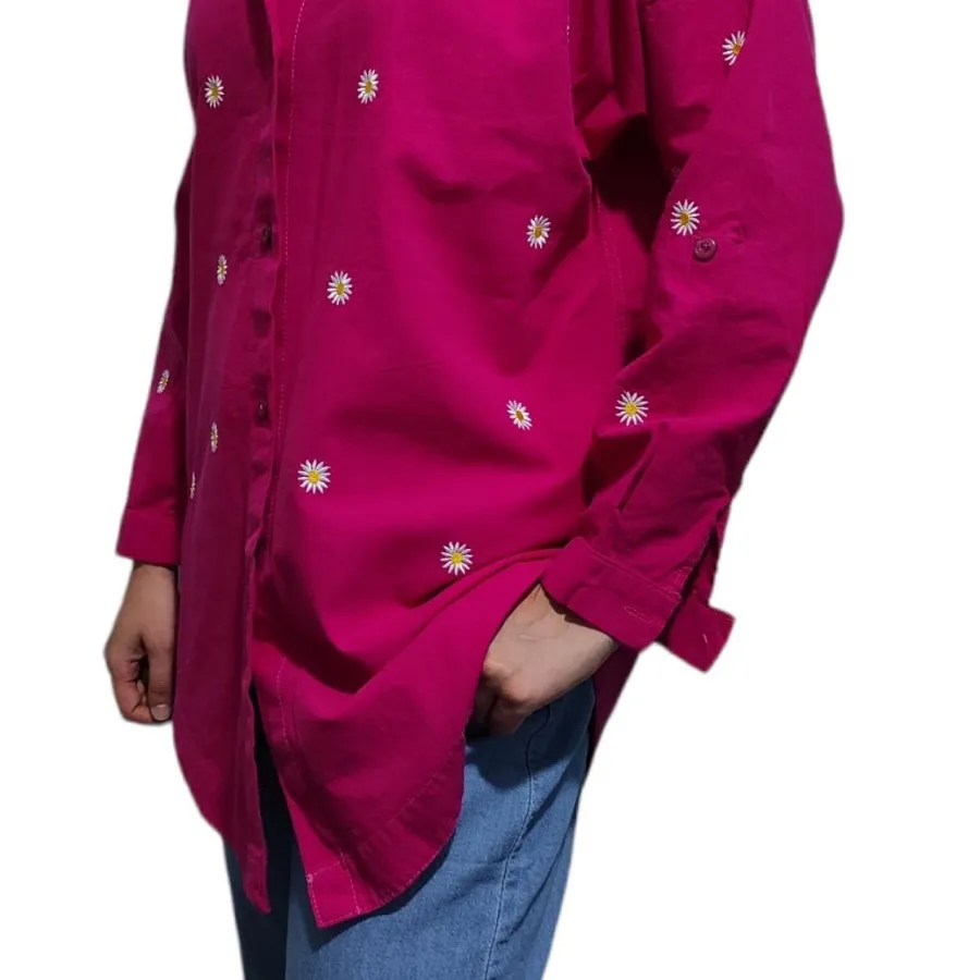 شومیز  سرخابی گلدوزی