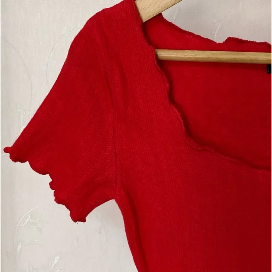 کراپ بافتنی قرمز شیک