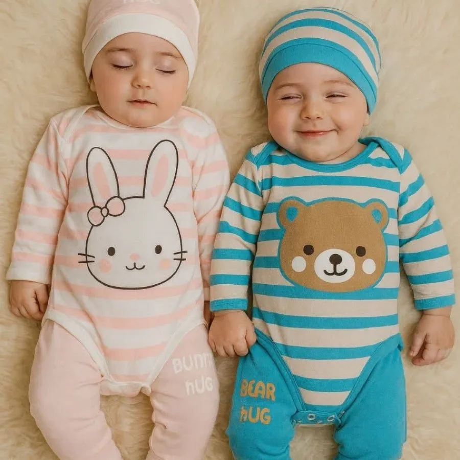 سه تیکه ی نوزادی راه راه