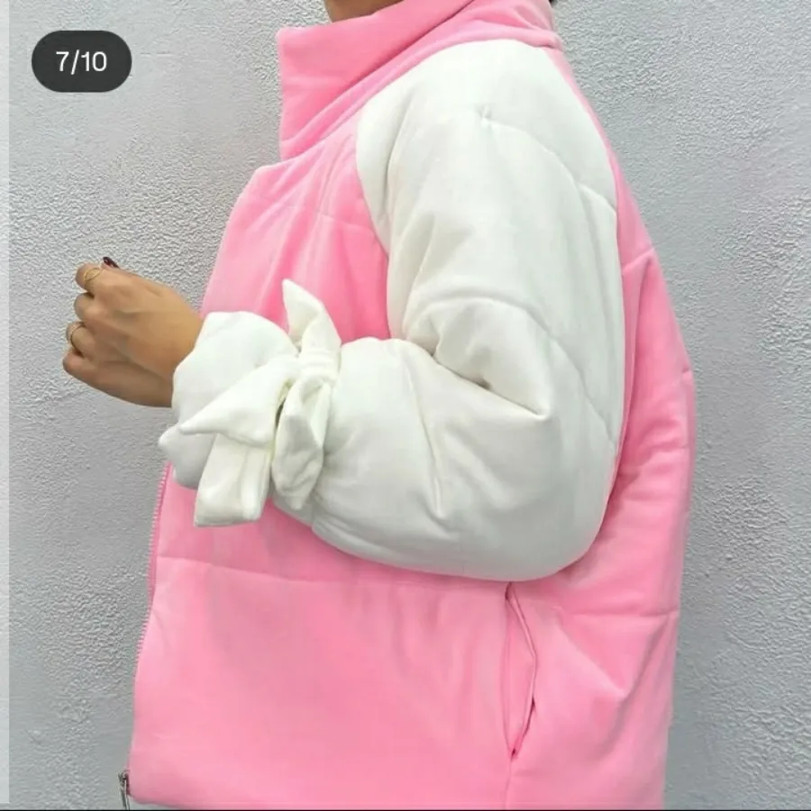 کاپشن تدی صورتی پاپیونی