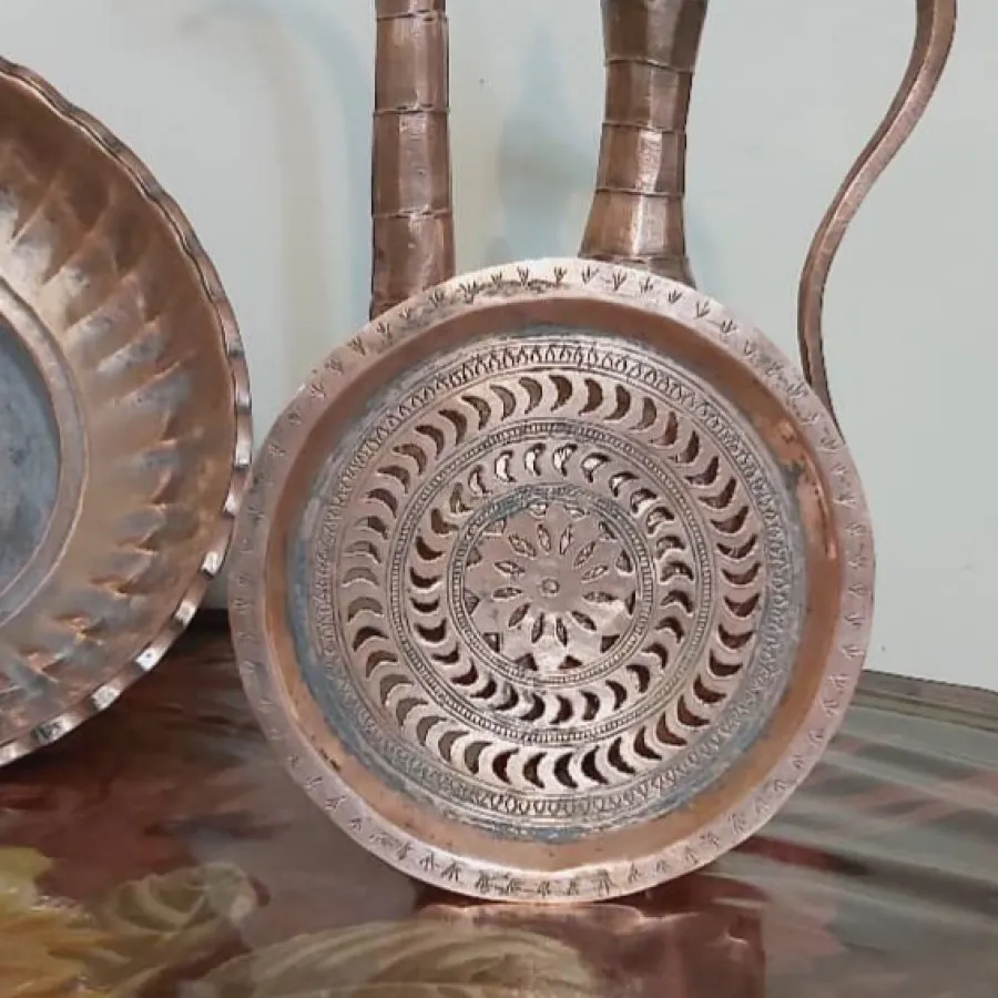 افتابه لگن مسی قدیمی