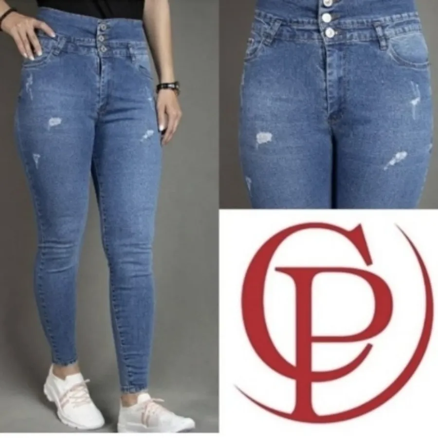 شلوار جین آبی کمی زاپ دار