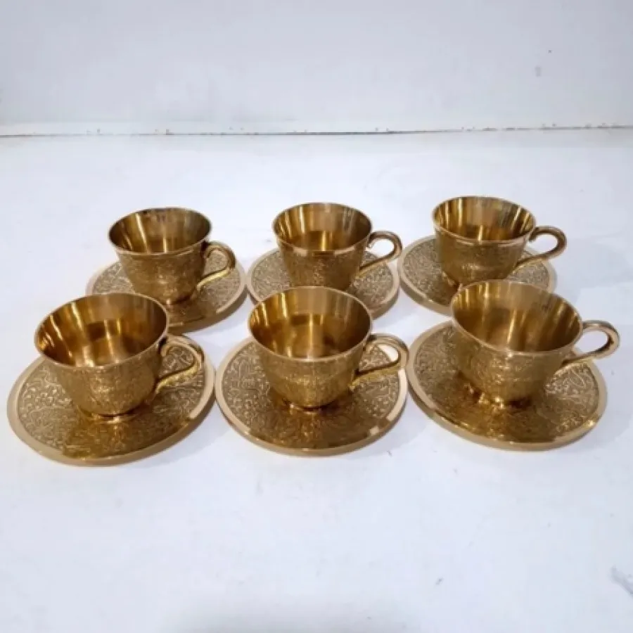 فنجان نعلبکی برنجی