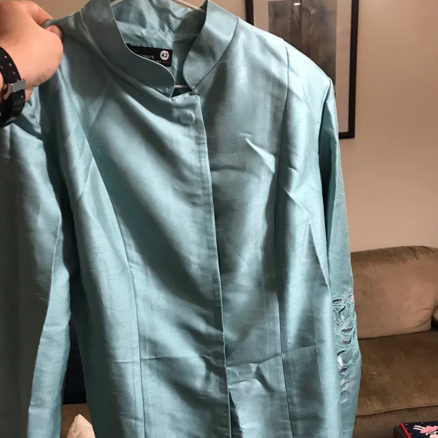 مانتو ابریشمی آبی درباری