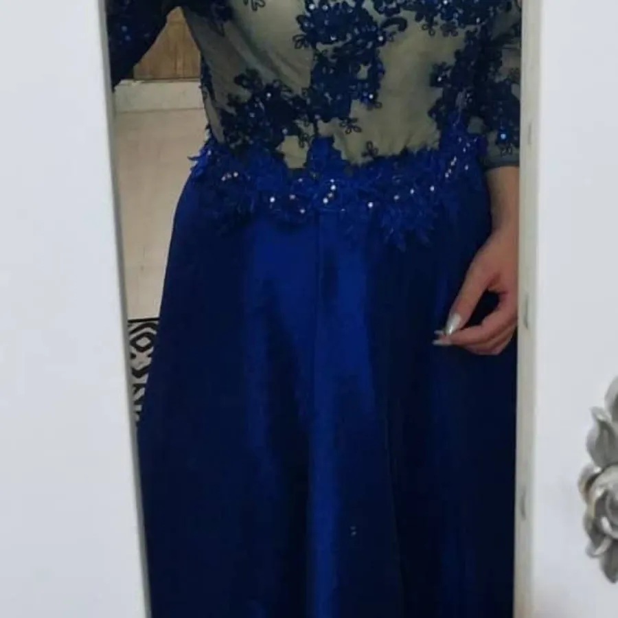 لباس مجلسی آبی کاربنی