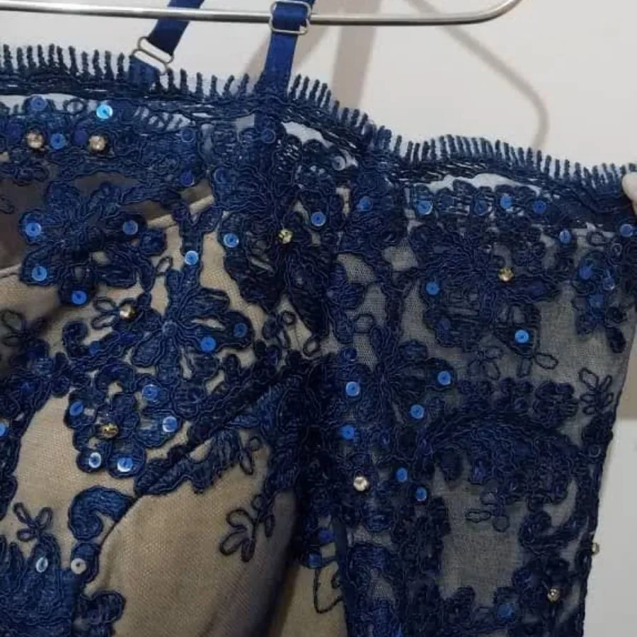 لباس مجلسی آبی کاربنی