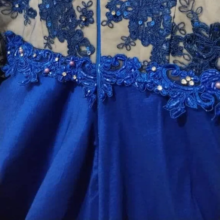 لباس مجلسی آبی کاربنی