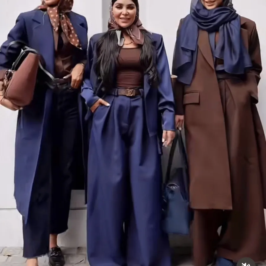 کت بلند کرپ قهوه ای