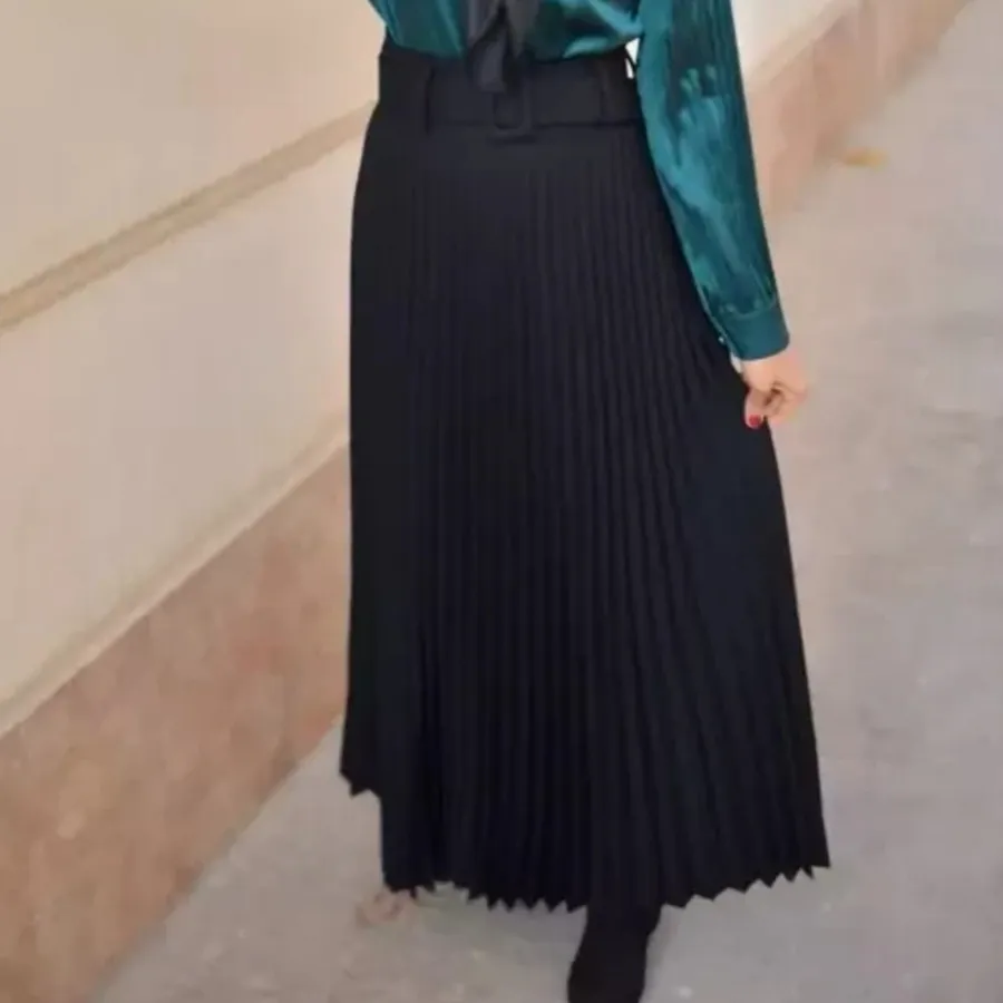 دامن پلیسه کمربنددار