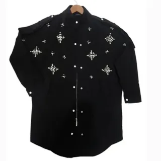 ترنچ کت مرواریدی کاپشن مش