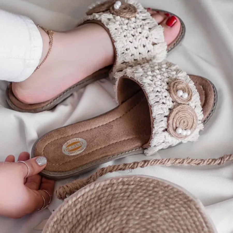 صندل دستبافت مکرومه