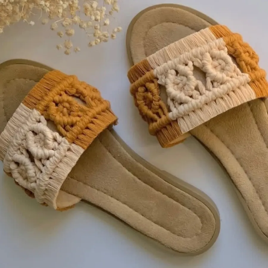 صندل دستبافت مکرومه