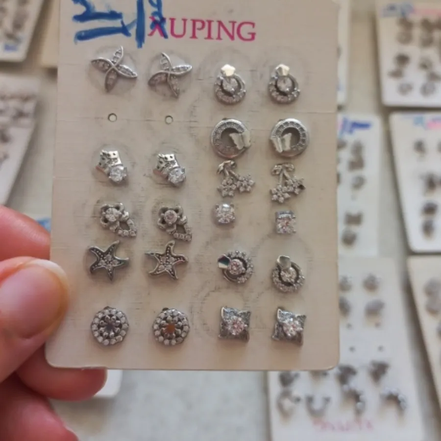 گوشوارمیخی وزنجیر925