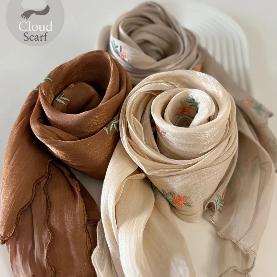 شال حریر گلدار