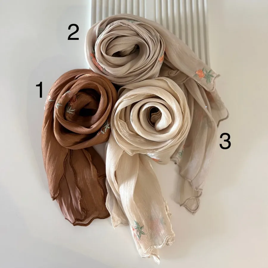 شال حریر گلدار