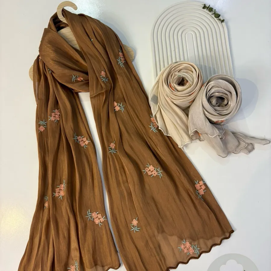 شال حریر گلدار