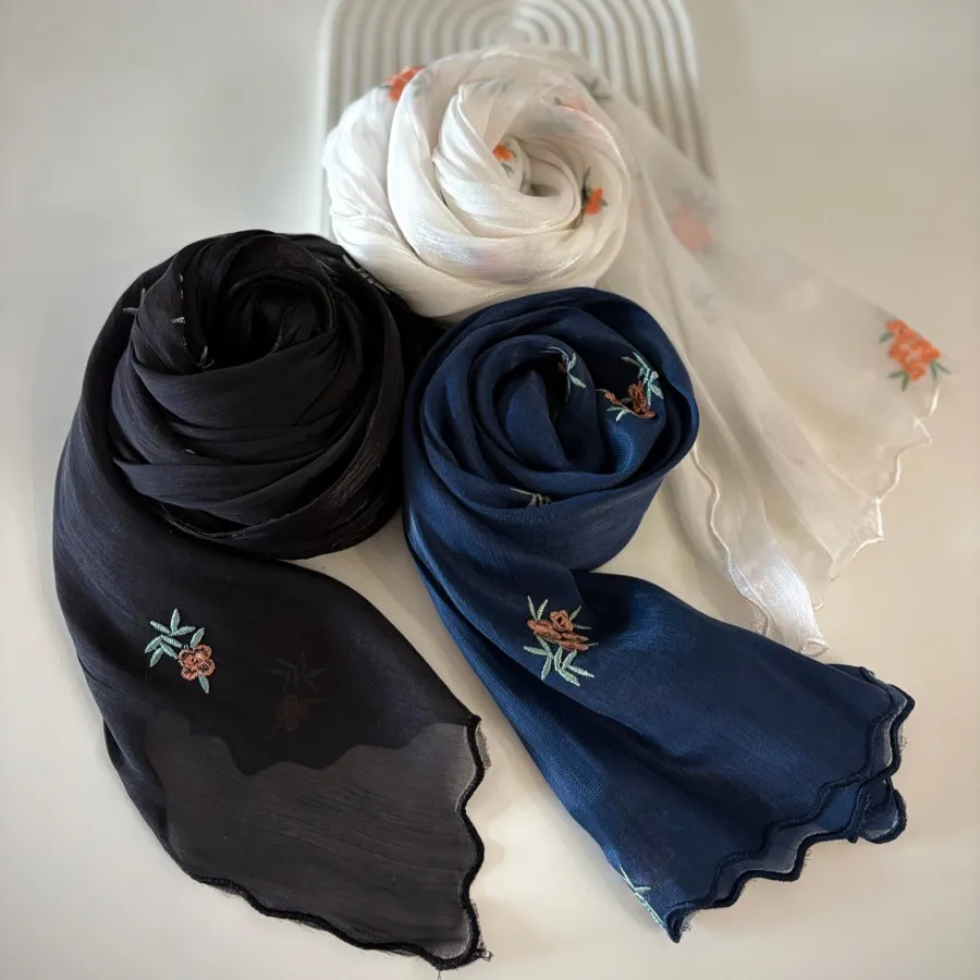 شال حریر گلدار