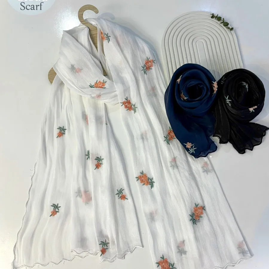 شال حریر گلدار